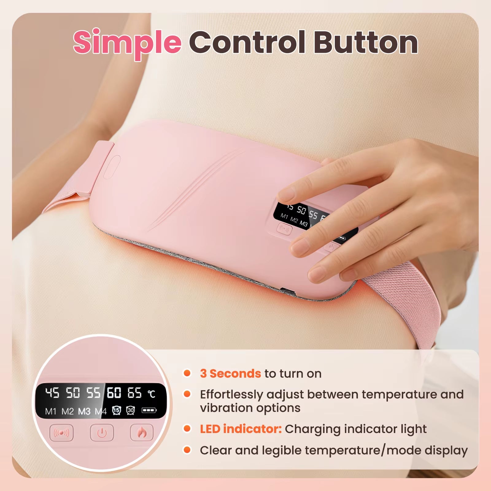 Electric Heating Pad for Period Abdominal Massage Belt Menstrual Cramp Relief Belt Abdomen Warm Palace Vibrating Machine