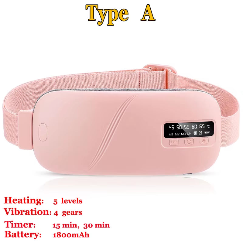 Electric Heating Pad for Period Abdominal Massage Belt Menstrual Cramp Relief Belt Abdomen Warm Palace Vibrating Machine